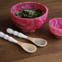 Resin Pink & Orange Small Dinner Bowl - Bowl Detail | Bone & Brass