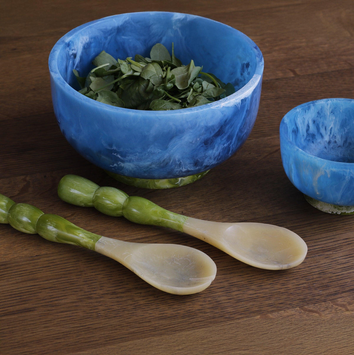 Resin Blue & Green Rio Small Dinner Bowl - Bowl Detail | Bone & Brass