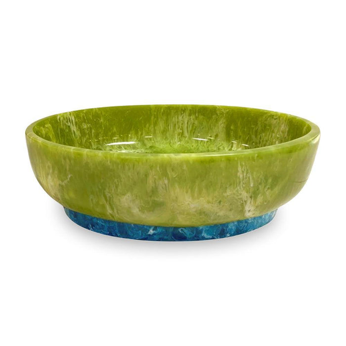 Resin Rio Large Oval Bowl Base (Green Blue) | Bone & Brass