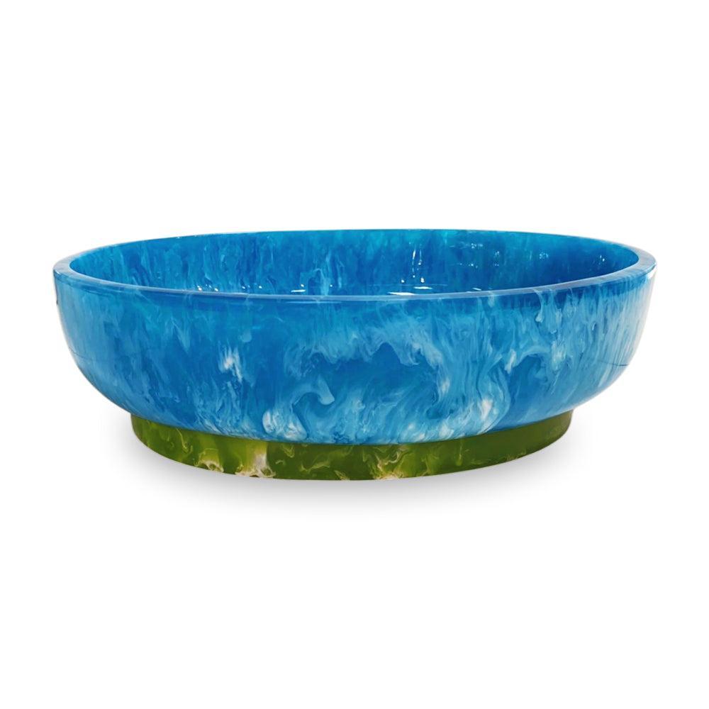 Resin Rio Large Oval Bowl Base (Blue Green) | Bone & Brass