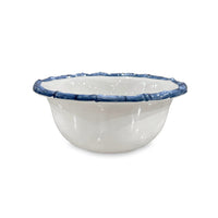 Vida White & Blue Bamboo 7.5" Cereal Bowl Set of 4 | Bone & Brass