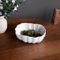 Vida Organic Curved White Serving Bowl - Bowl Detail | Bone & Brass