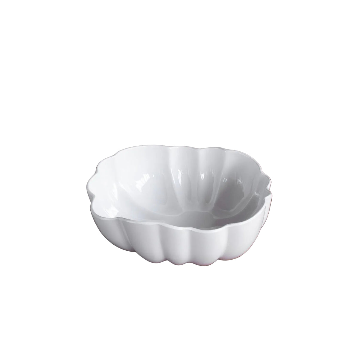 Vida Organic Curved White Serving Bowl | Bone & Brass