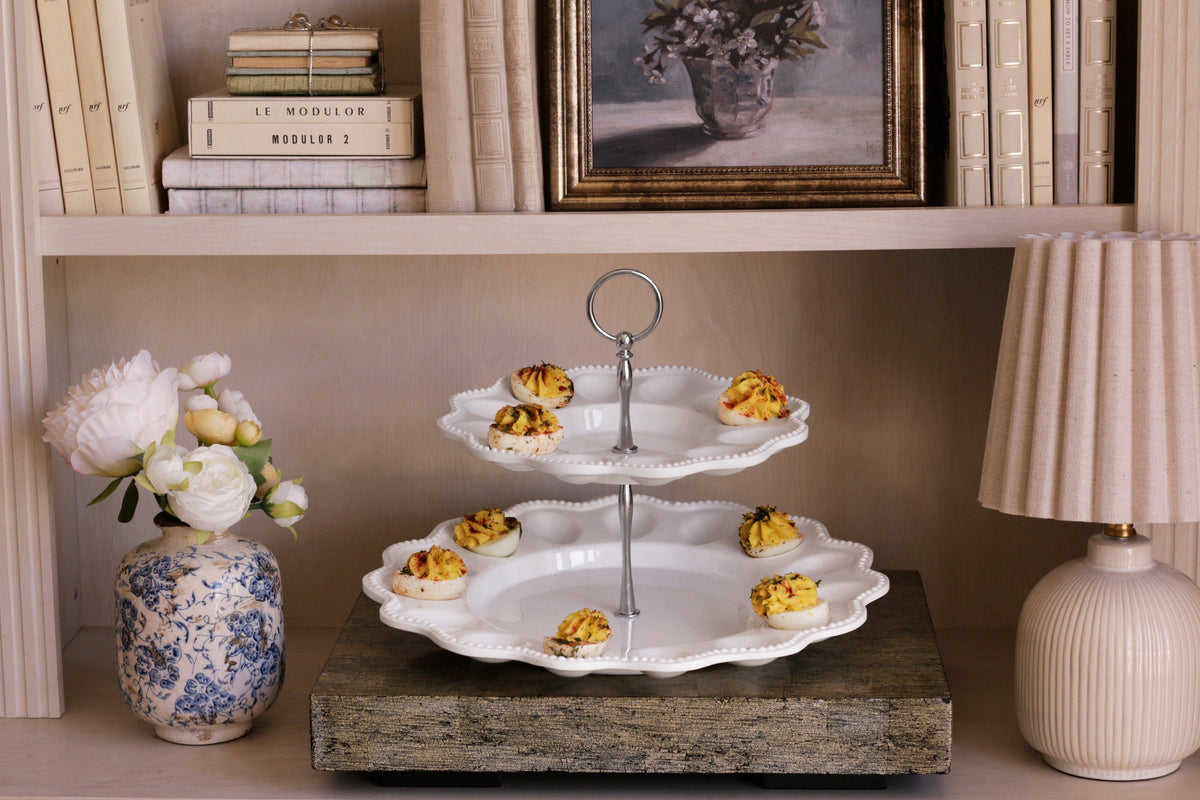 Vida Alegria Two Tiered Deviled Egg Server