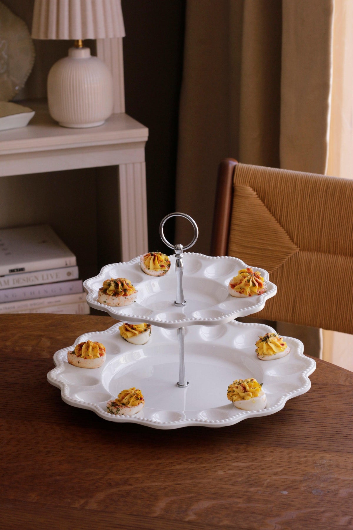 Vida Alegria Two Tiered Deviled Egg Server