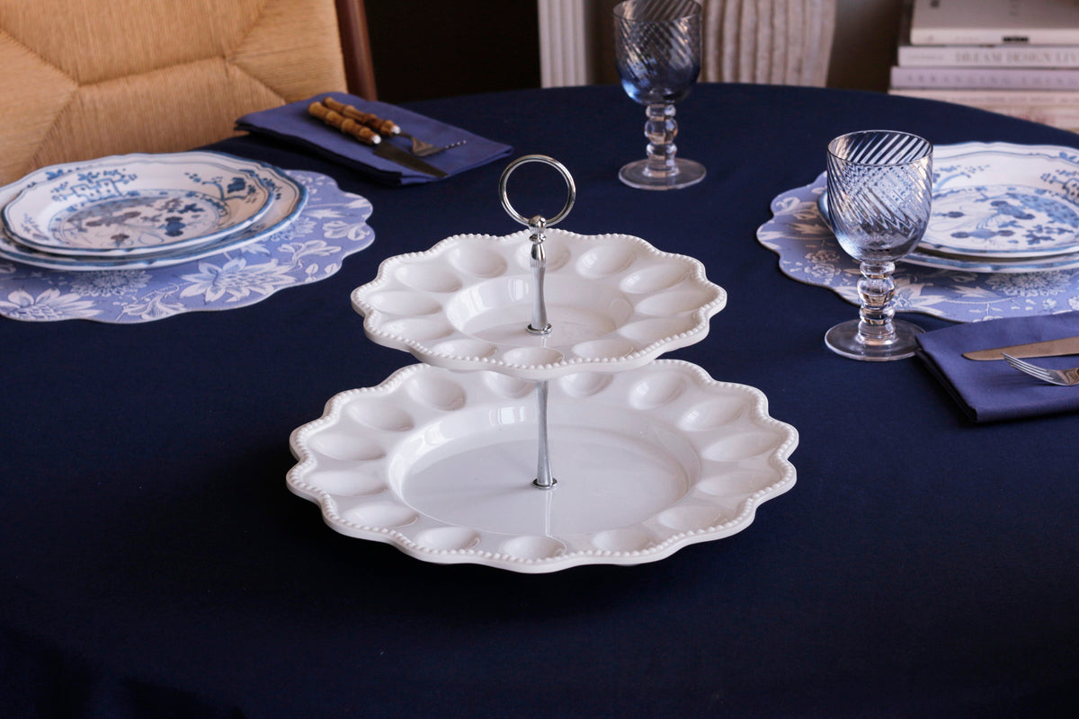 Vida Alegria Two Tiered Deviled Egg Server