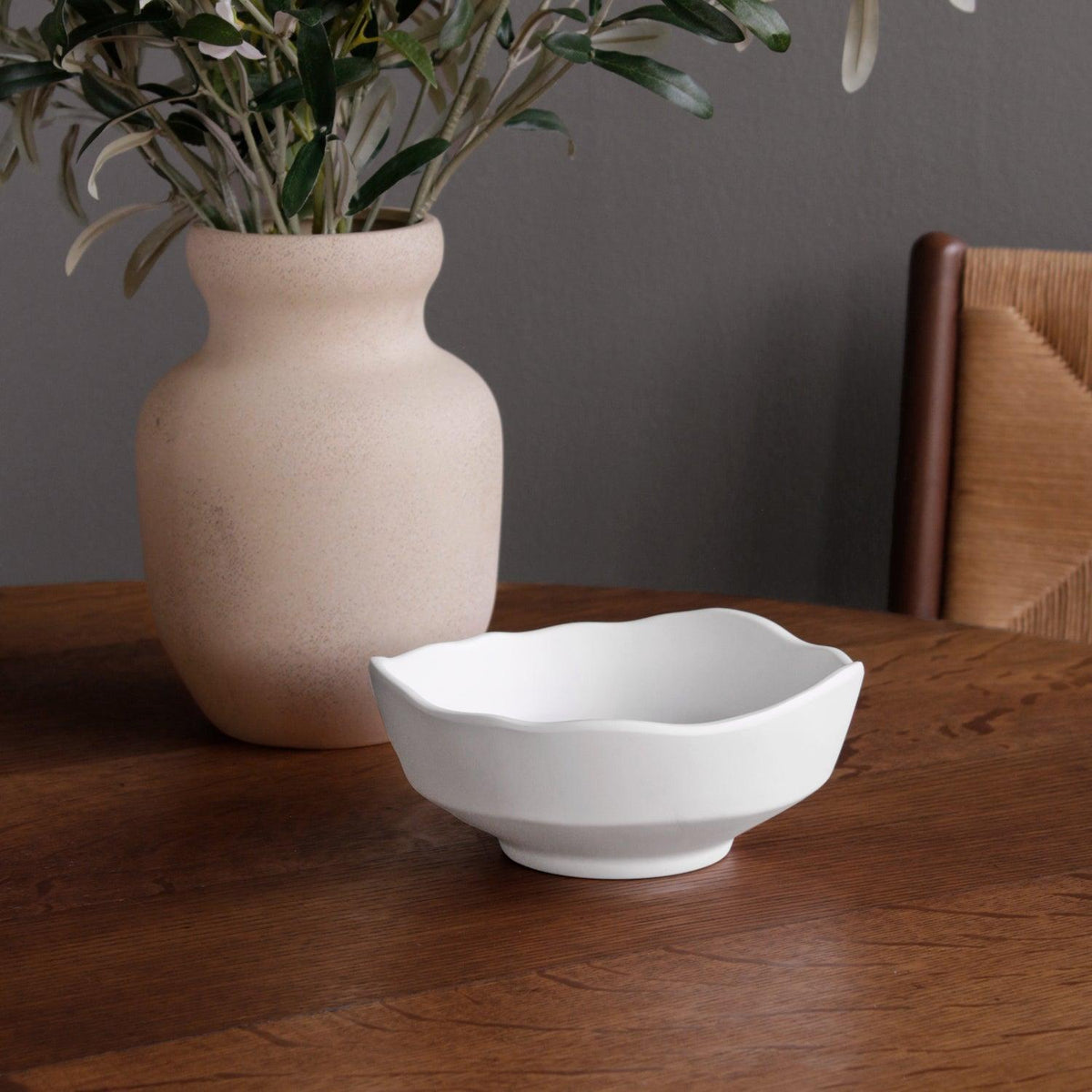Vida Nube Dakota Small Bowl White - Bowl Top View | Bone & Brass