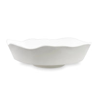 Vida Faceted Edge White Serving Bowl | Bone & Brass