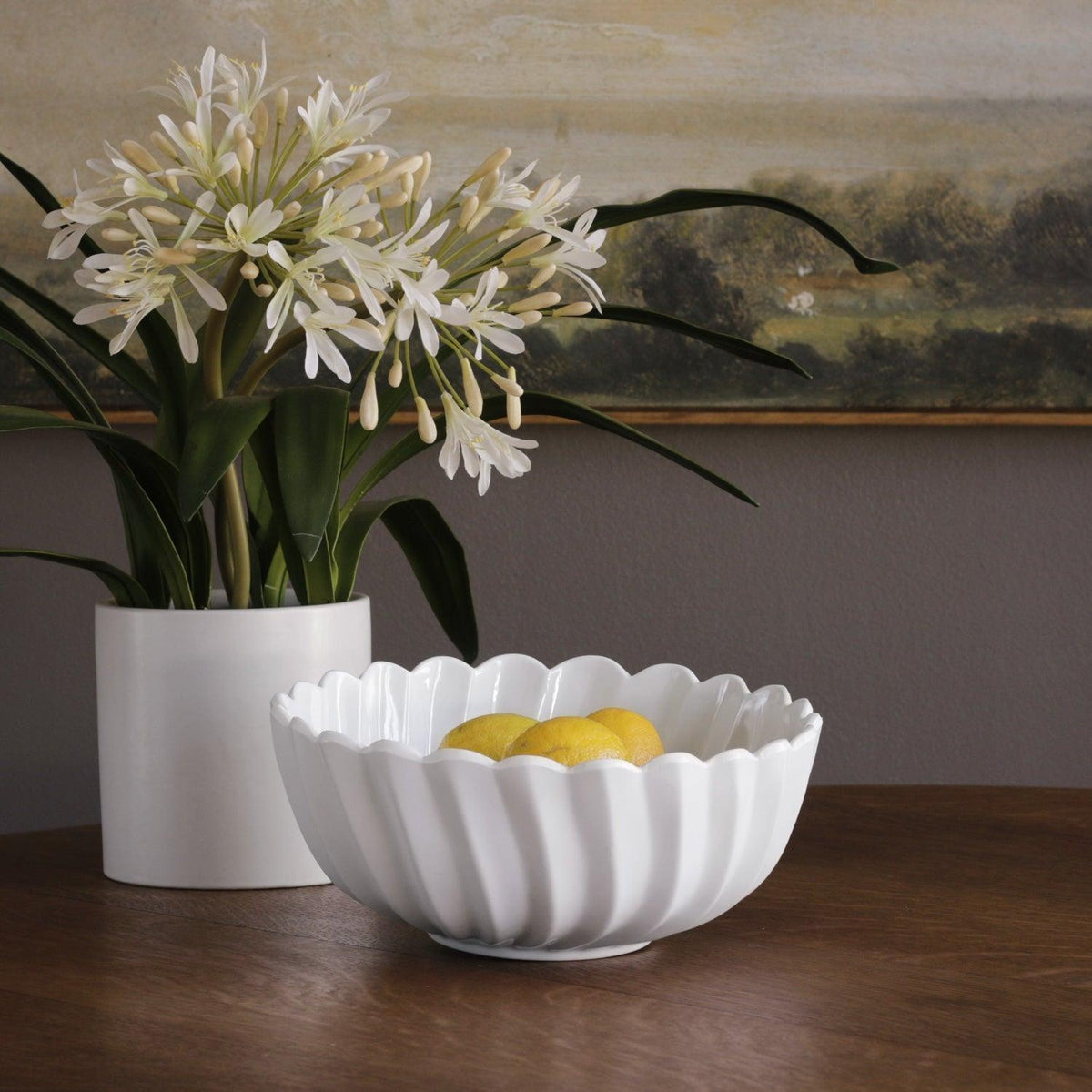 Vida Vienna Large Bowl White - Bowl Detail | Bone & Brass
