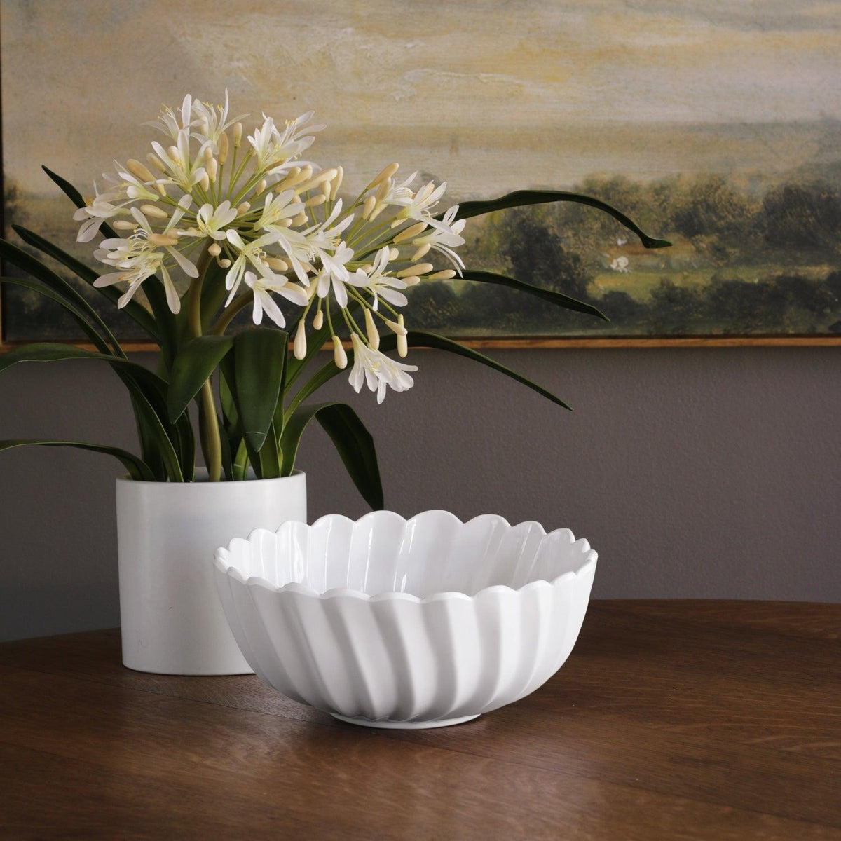 Vida Vienna Large Bowl White - Bowl Top View | Bone & Brass
