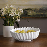 Vida White Vienna Medium Serving Bowl - Bowl Detail | Bone & Brass