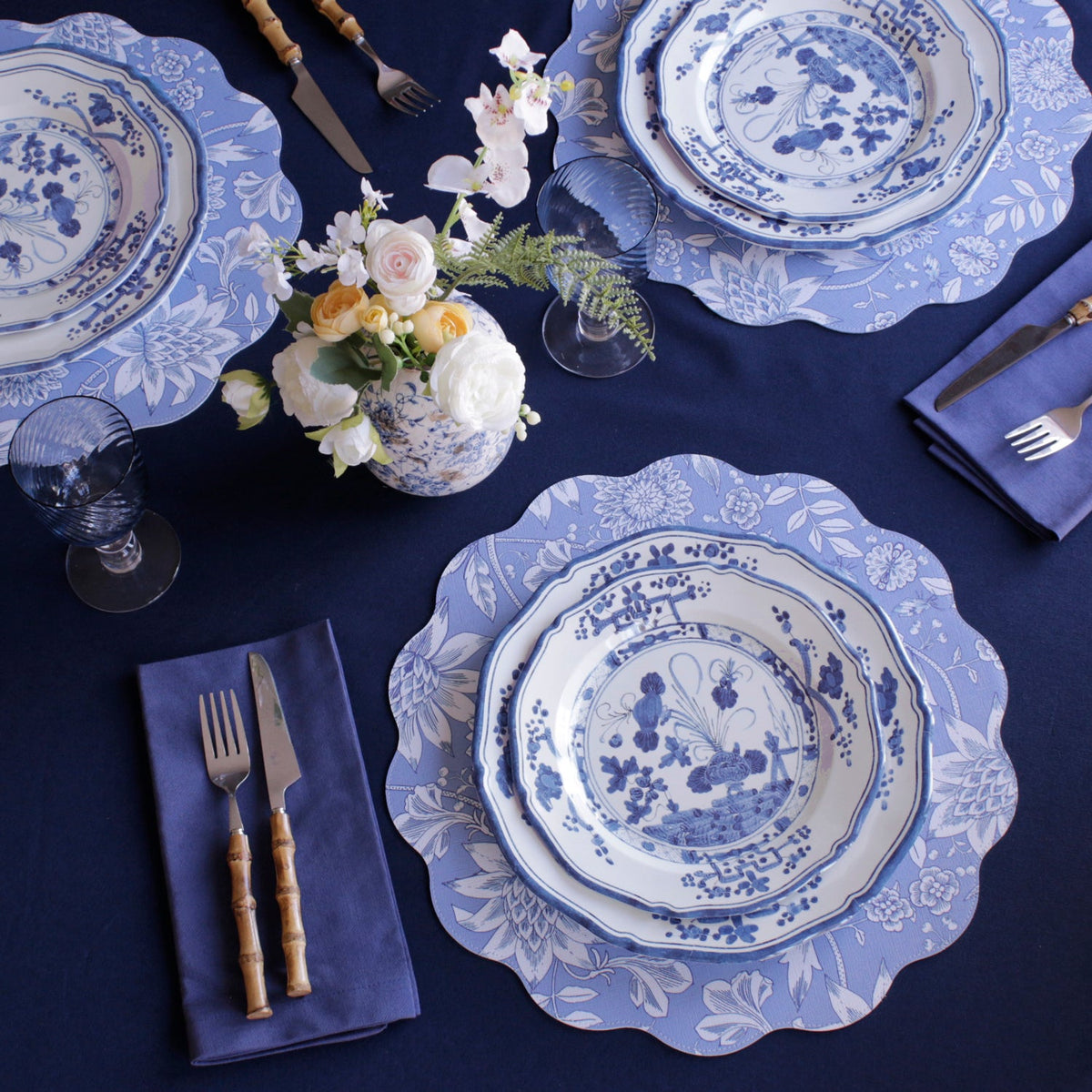 White & Blue Faenza Salad Plate Set of 4