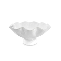 White Havana Carola Small Pedestal Bowl | Bone & Brass