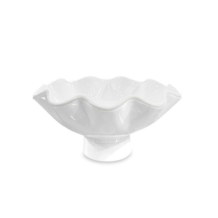 White Havana Carola Small Pedestal Bowl | Bone & Brass