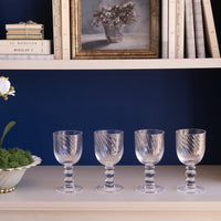French Swirl Clear Wine Glass Set of 4 - Glass Detail | Bone & Brass