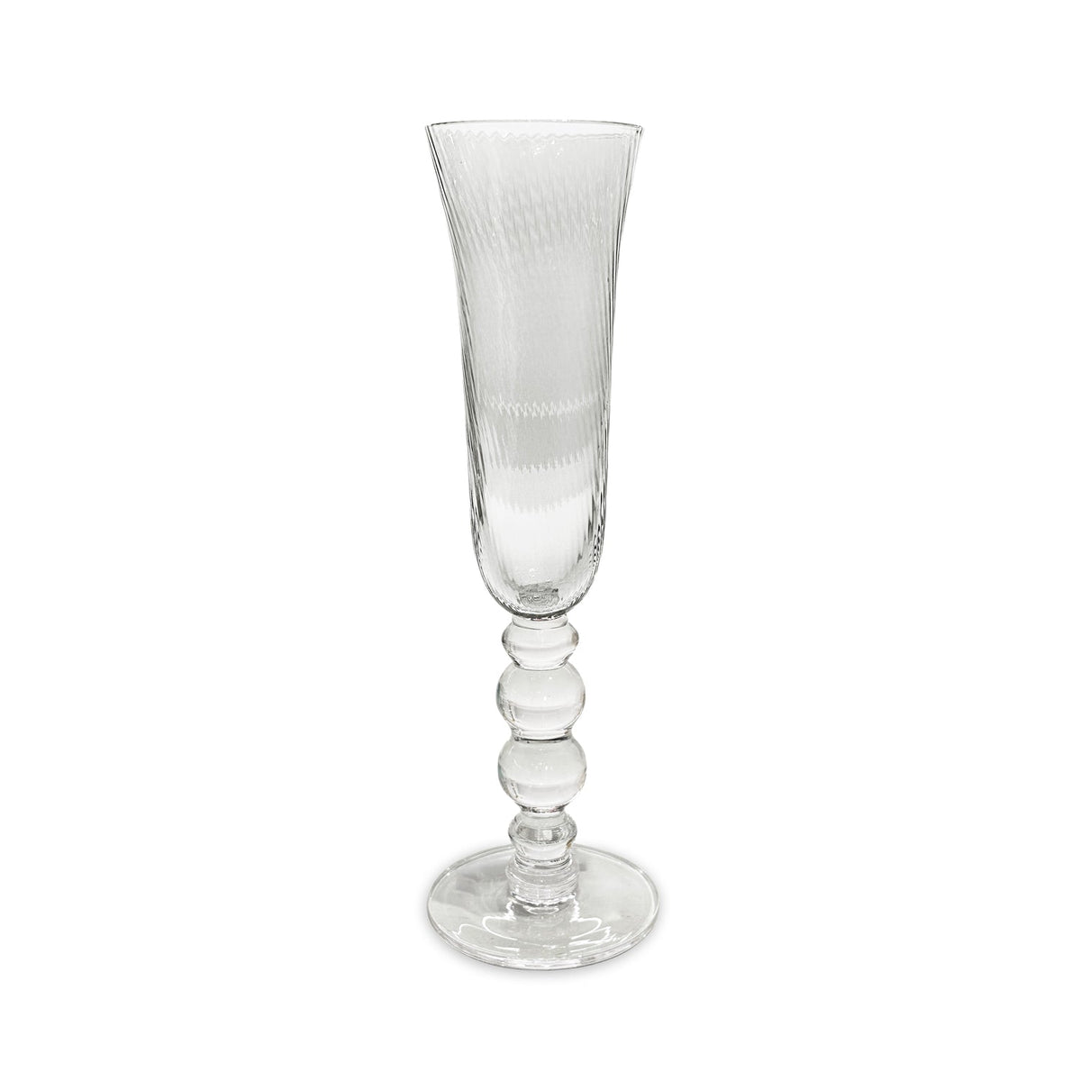 Glass French Swirl Champagne Flute Set of 4 (Clear) | Bone & Brass