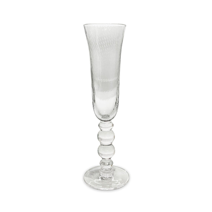 Glass French Swirl Champagne Flute Set of 4 (Clear) | Bone & Brass