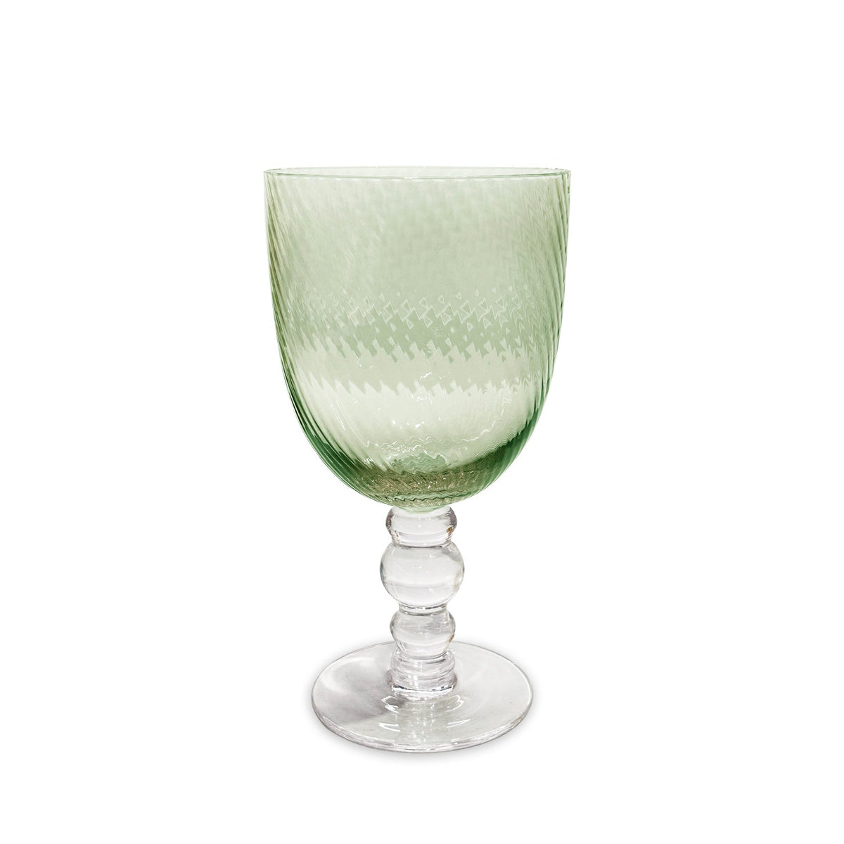 Glass French Swirl All Purpose Set 4 (Green) | Bone & Brass