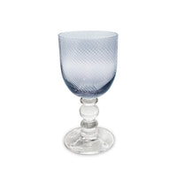 Glass Blue French Swirl Wine Set of 4 | Bone & Brass
