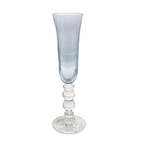 Glass French Swirl Champagne Flute Set 4 (Blue) | Bone & Brass
