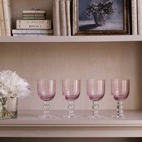 Glass French Pink Swirl Wine Glasses Set of 4 - Glass Detail | Bone & Brass