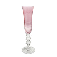 Pink Glass French Swirl Champagne Flute Set of 4 | Bone & Brass