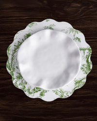 Vida Chinoiserie Reversible Round Placemats Set 4 Green & White
