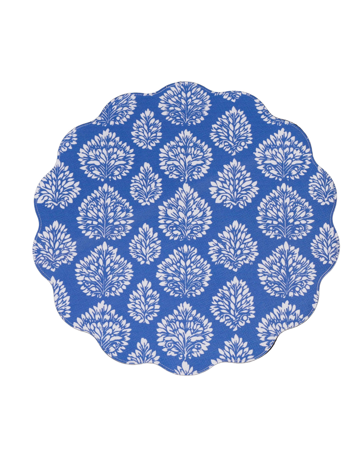 Vida Chinoiserie Reversible Round Placemats Set 4 Blue & White