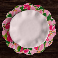 Vida Butterflies & Flowers Reversible Round Placemats Set 4 (Pink & - Placemat Detail | Bone & Brass