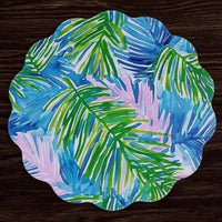 Pineapples & Palms Reversible Round Placemats Set of 4 - Placemat Texture Detail | Bone & Brass