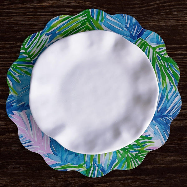 Pineapples & Palms Reversible Round Placemats Set of 4 - Placemat Detail | Bone & Brass