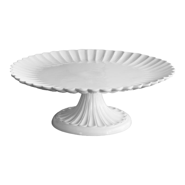 Vida Vienna Pedestal Cake Plate White | Bone & Brass