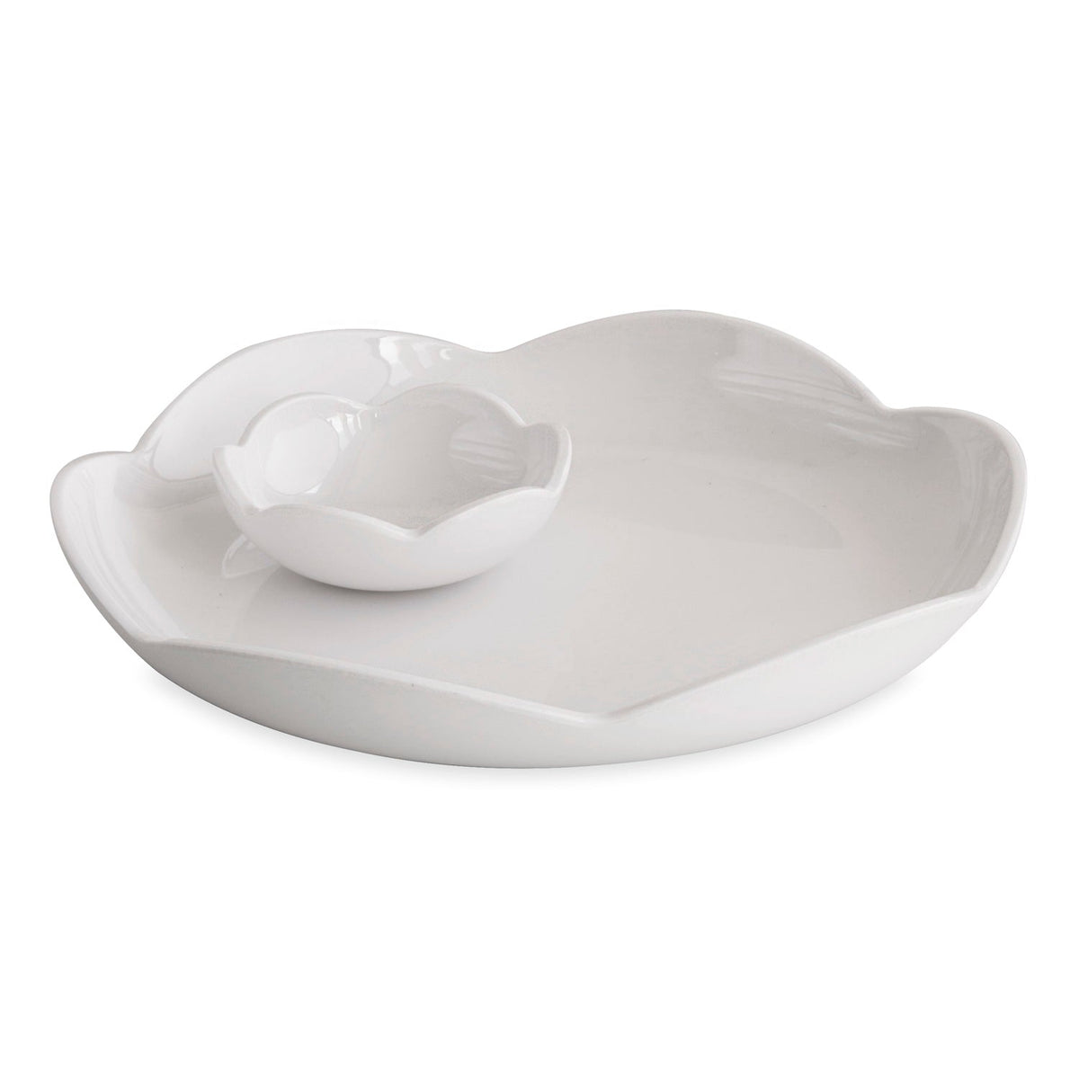 Vida Amelia Round Platter Mini Dip Bowl White | Bone & Brass