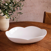 Vida Amelia Extra Large Oval Bowl White - Bowl Side View | Bone & Brass