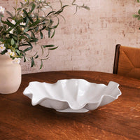 White Havana Aries Large Serving Bowl - Bowl Top View | Bone & Brass