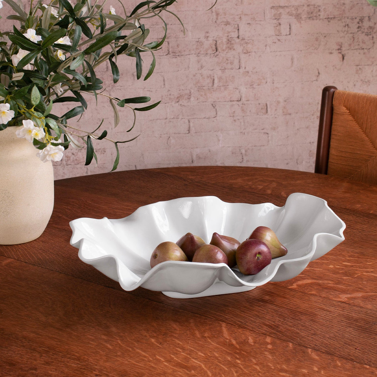 White Havana Aries Large Serving Bowl - Bowl Detail | Bone & Brass