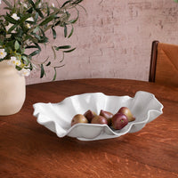 White Havana Aries Large Serving Bowl - Bowl Detail | Bone & Brass