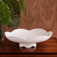 Vida Amelia Pedestal Cake Plate White - Cake Plate Side View | Bone & Brass