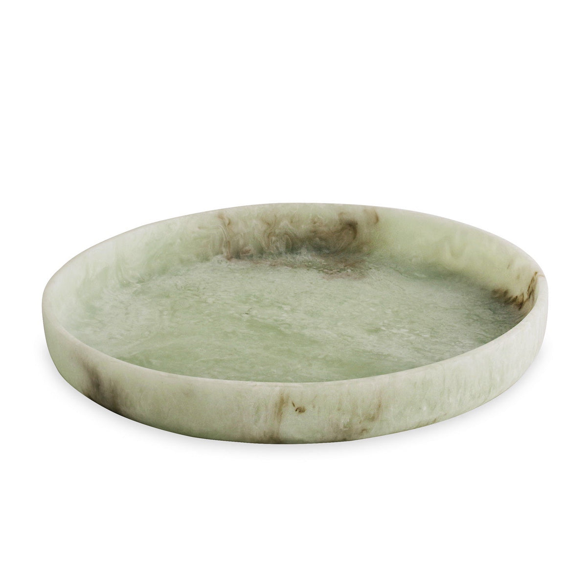 Resin Giada Round Tray Jade Swirl