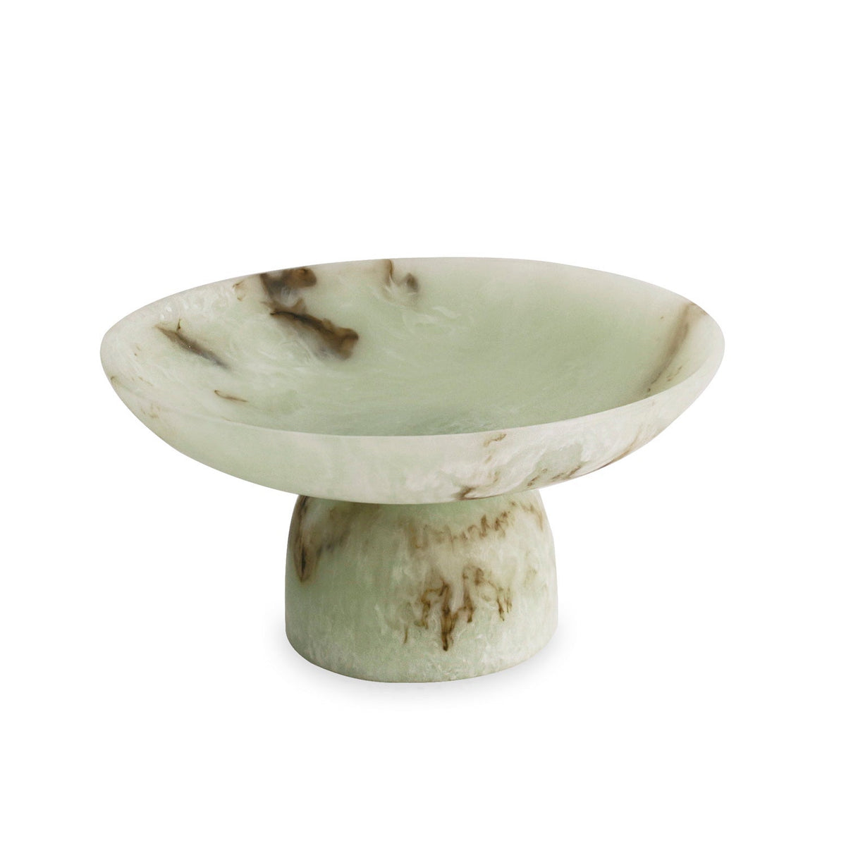 Resin Giada Medium Pedestal Jade Swirl | Bone & Brass