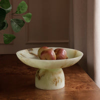 Resin Giada Medium Pedestal Jade Swirl - Bowl Detail | Bone & Brass