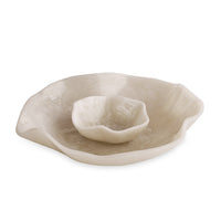 Resin Alabaster Bowl Dip White Swirl | Bone & Brass