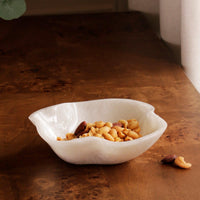 Resin Alabaster Mini Bowl White Swirl - Bowl Detail | Bone & Brass