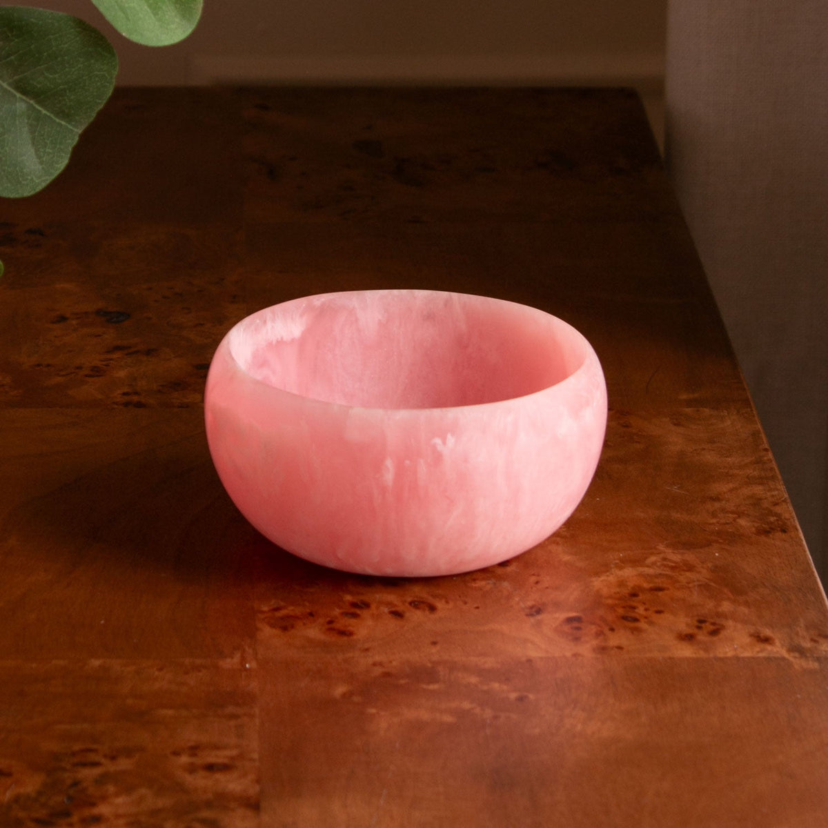 Resin Sorbet Mini Round Bowl Raspberry - Bowl Top View | Bone & Brass