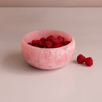Resin Sorbet Mini Round Bowl Raspberry - Bowl Side View | Bone & Brass
