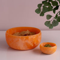 Resin Sorbet Mini Round Bowl Tangerine - Bowl Detail | Bone & Brass
