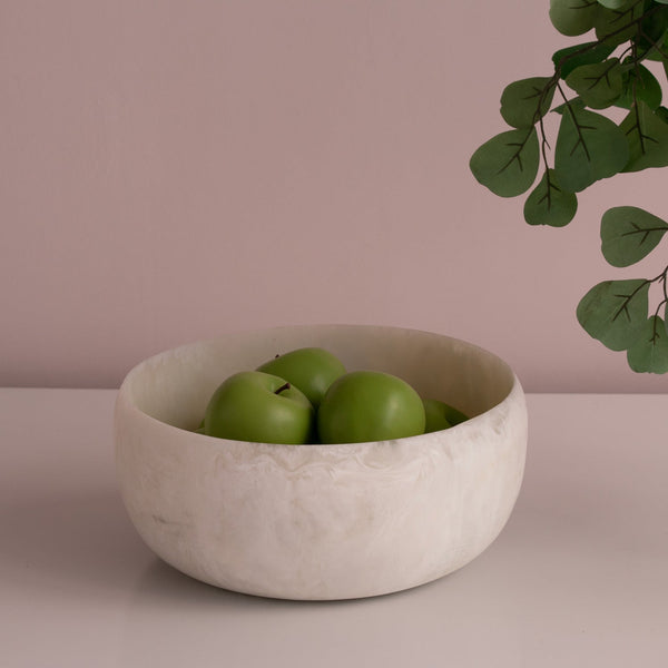 Resin Coconut Large Round Serving Bowl