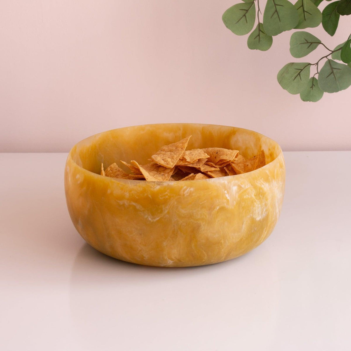 Resin Sorbet Large Round Bowl Matcha - Bowl Side View | Bone & Brass