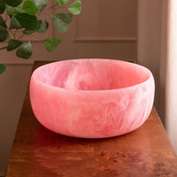 Resin Sorbet Large Round Bowl Raspberry - Bowl Top View | Bone & Brass