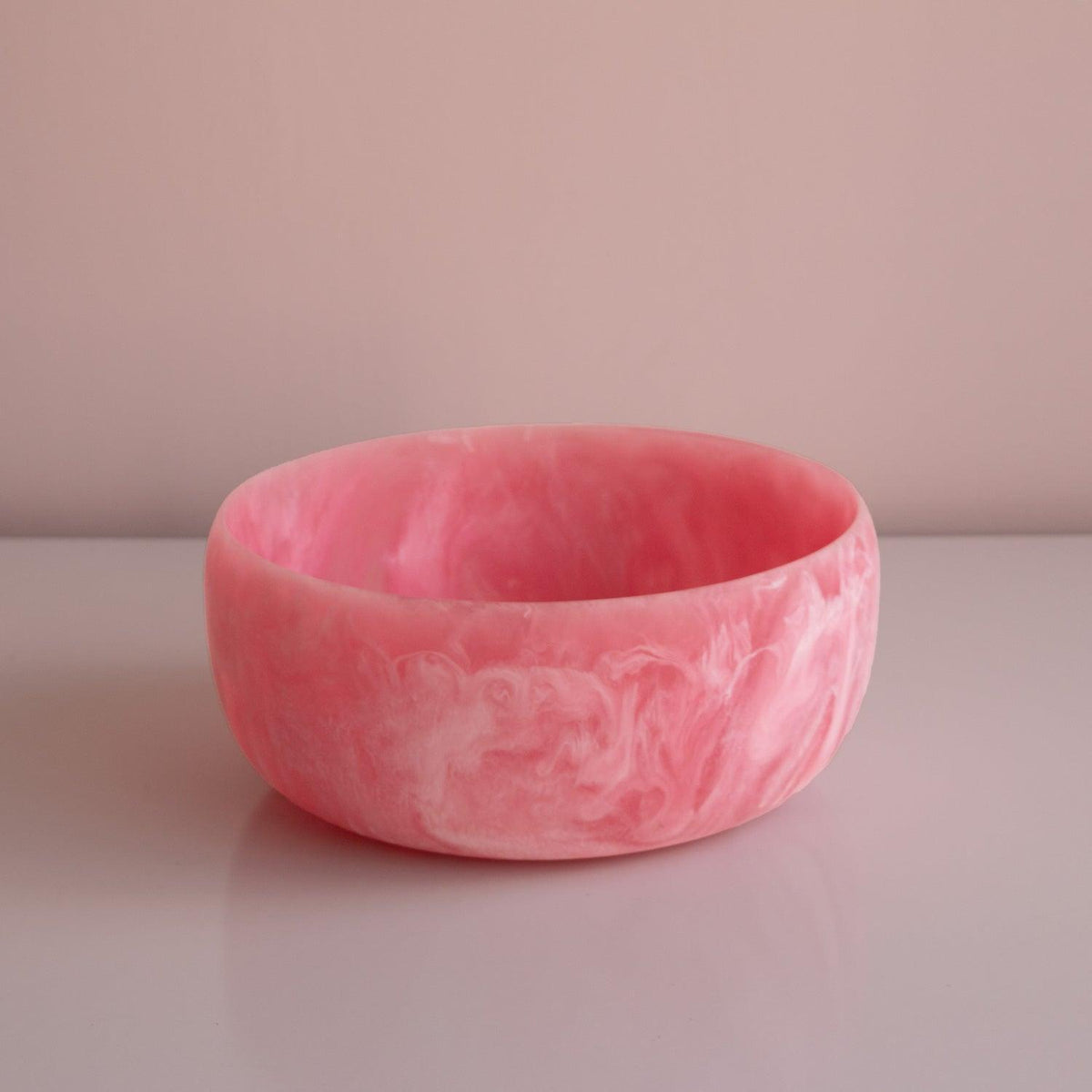 Resin Sorbet Large Round Bowl Raspberry - Bowl Side View | Bone & Brass